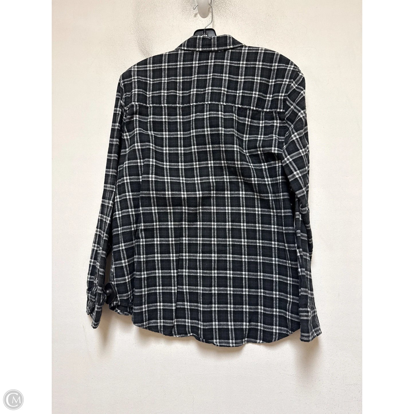 Top Long Sleeve By Universal Thread In Plaid Pattern, Size: L