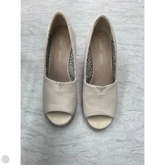Sandals Heels Wedge By Toms In Tan, Size: 7.5