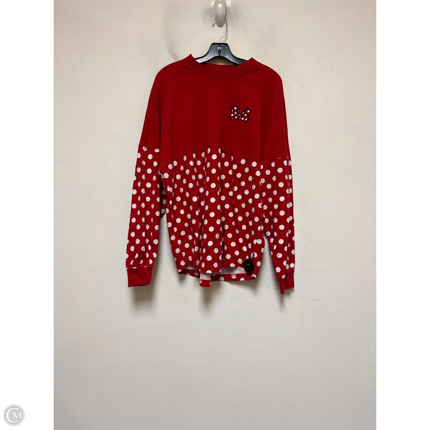 Top Long Sleeve By Disney In Red, Size: M