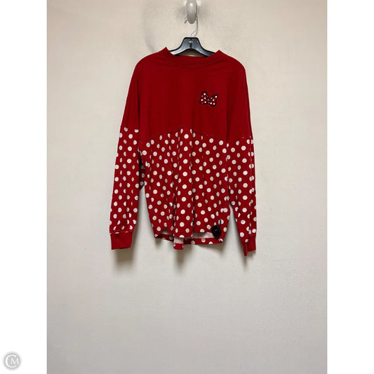 Top Long Sleeve By Disney In Red, Size: M