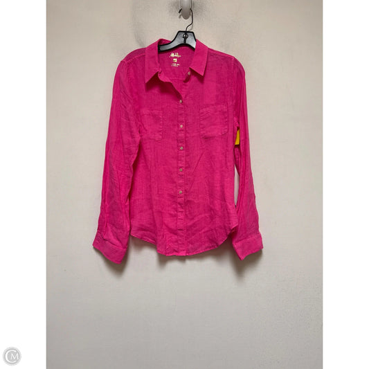 Top Long Sleeve Designer By Lilly Pulitzer In Pink, Size: M