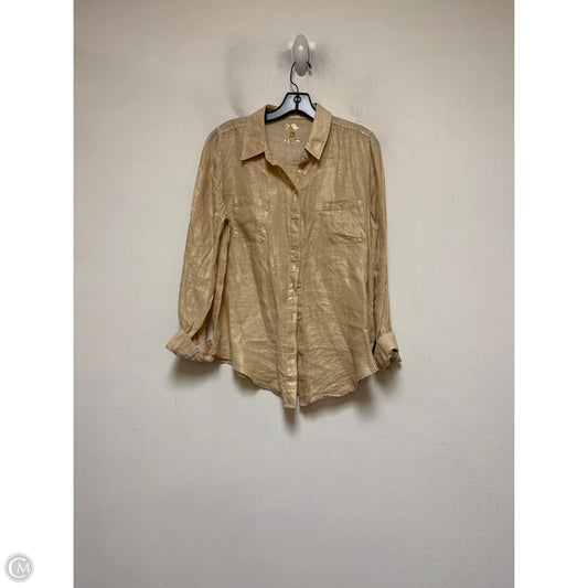 Top Long Sleeve Designer By Lilly Pulitzer In Tan, Size: M