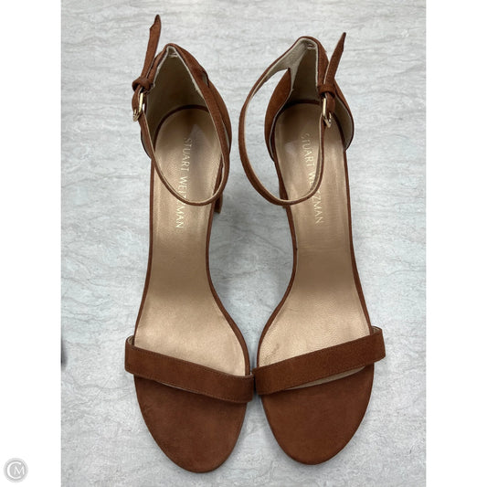 Sandals Designer By Stuart Weitzman In Brown, Size: 12