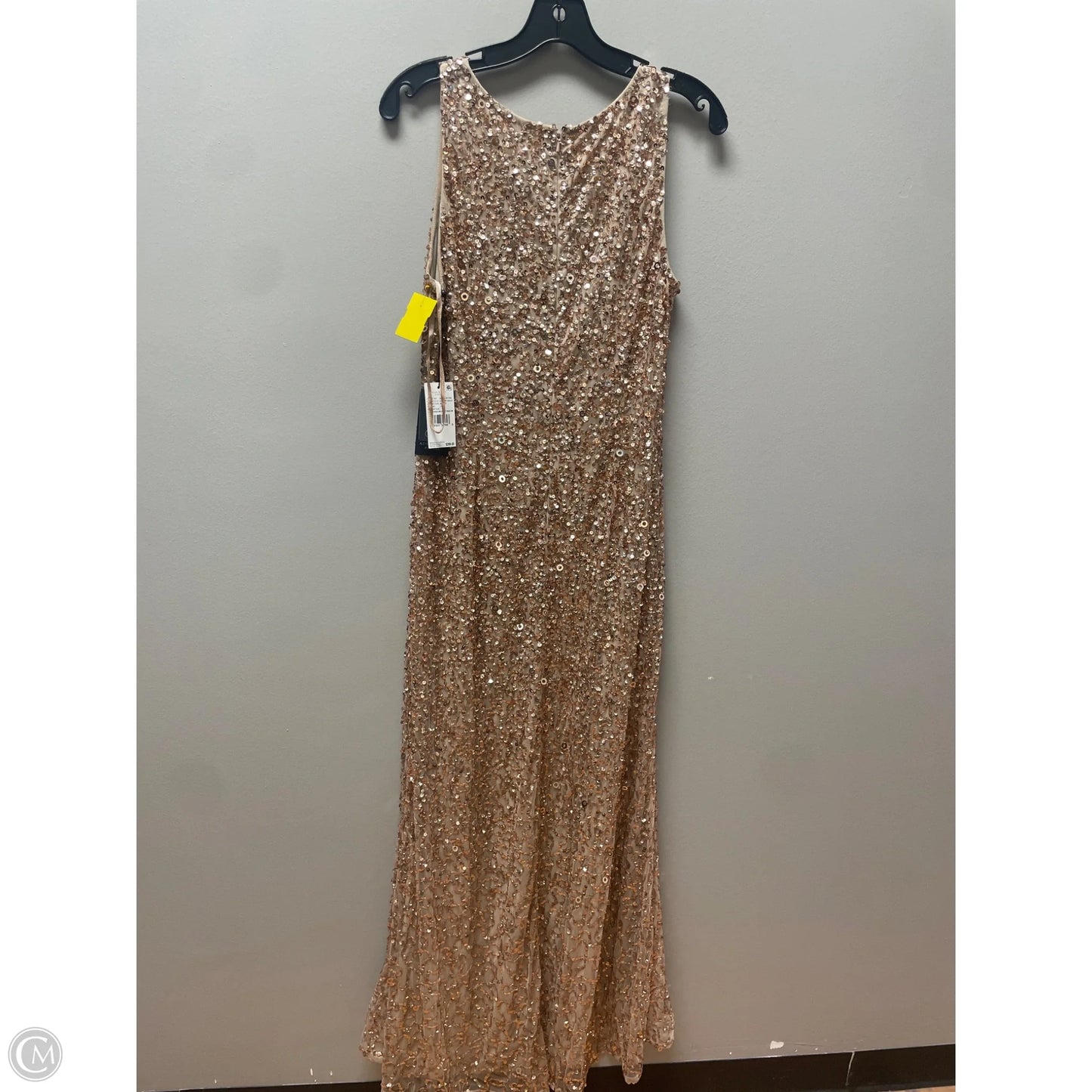 Dress Party Long By Adrianna Papell In Gold, Size: Lp