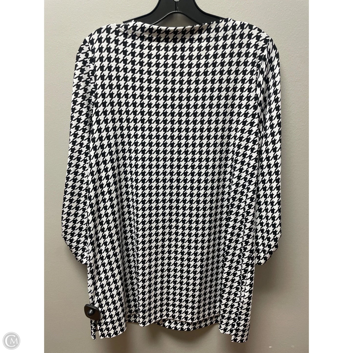 Top Long Sleeve By Anne Klein In Black & White, Size: M