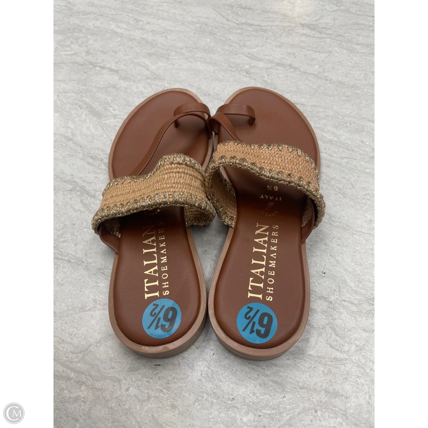 Sandals Flats By Italian Shoemakers In Brown, Size: 6.5