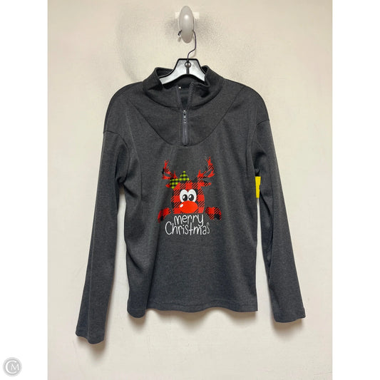 Top Long Sleeve Basic By Clothes Mentor In Grey & Red, Size: L