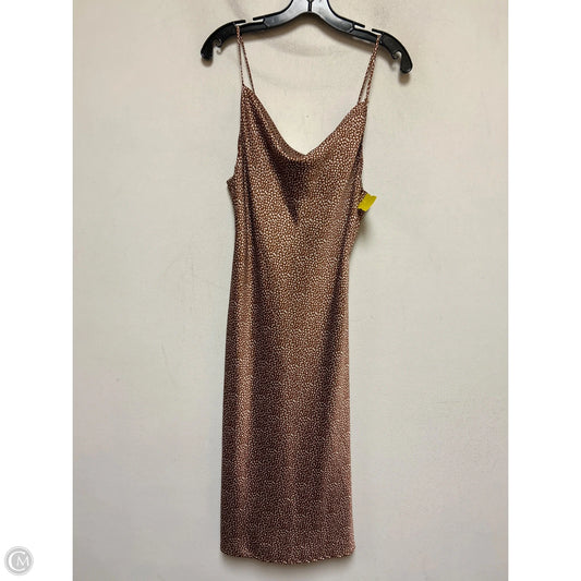 Dress Casual Midi By Illa Illa In Brown & White, Size: S