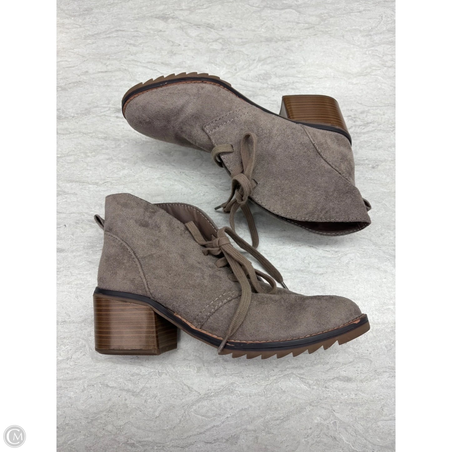 Boots Ankle Heels By Merona In Taupe, Size: 7