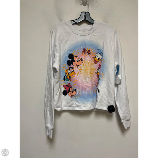 Sweatshirt Crewneck By Disney In White, Size: L