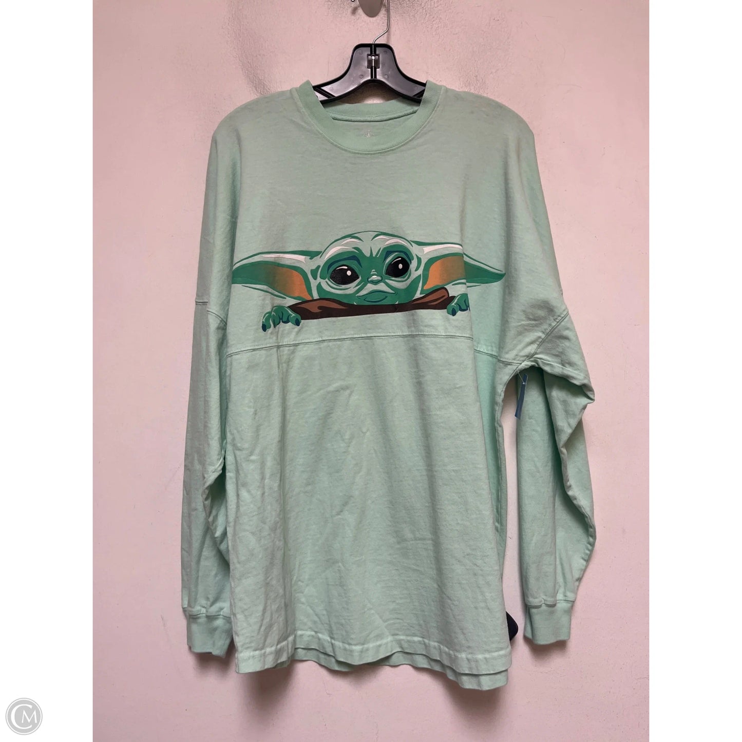 Top Long Sleeve By Disney In Green, Size: M