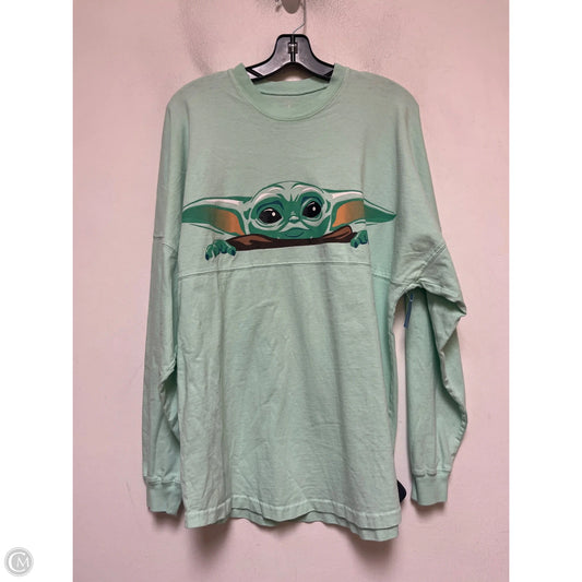 Top Long Sleeve By Disney In Green, Size: M