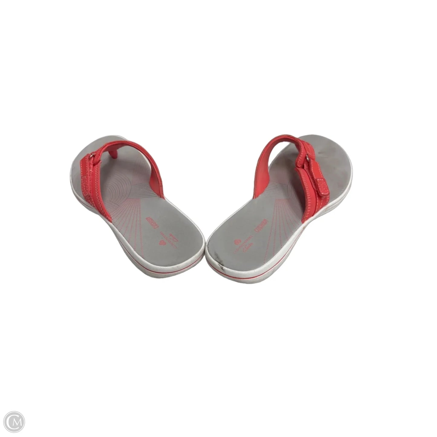 Sandals Flats By Clarks In Grey & Pink, Size: 9