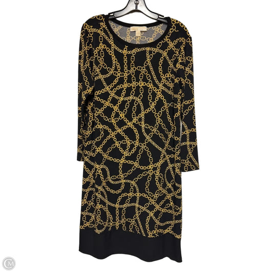 Dress Casual Midi By Michael By Michael Kors In Black & Gold, Size: Xl