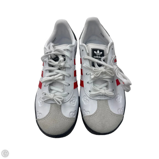 Shoes Flats By Adidas In Red & White, Size: 5.5