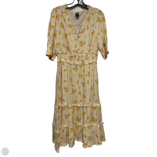 Dress Casual Maxi By Disney In Tan & Yellow, Size: L