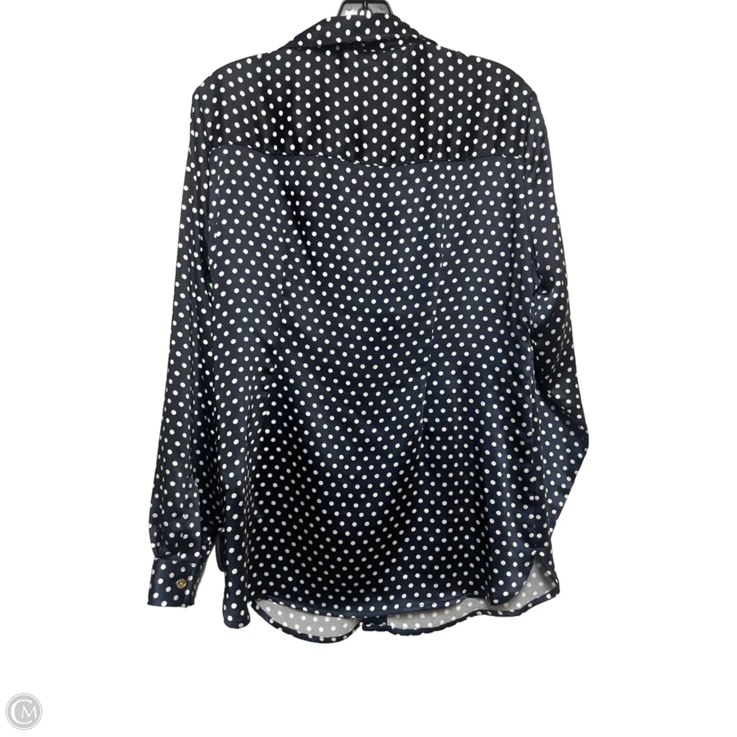 Top Long Sleeve Basic By Michael By Michael Kors In Polkadot Pattern, Size: M