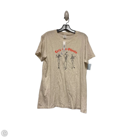 Top Short Sleeve Basic By Pink In Tan, Size: Xs