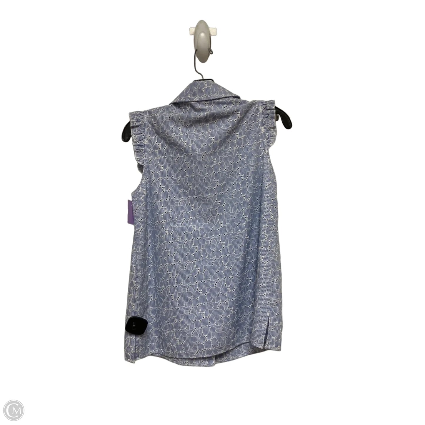 Top Sleeveless Designer By Lilly Pulitzer In Blue & White, Size: S