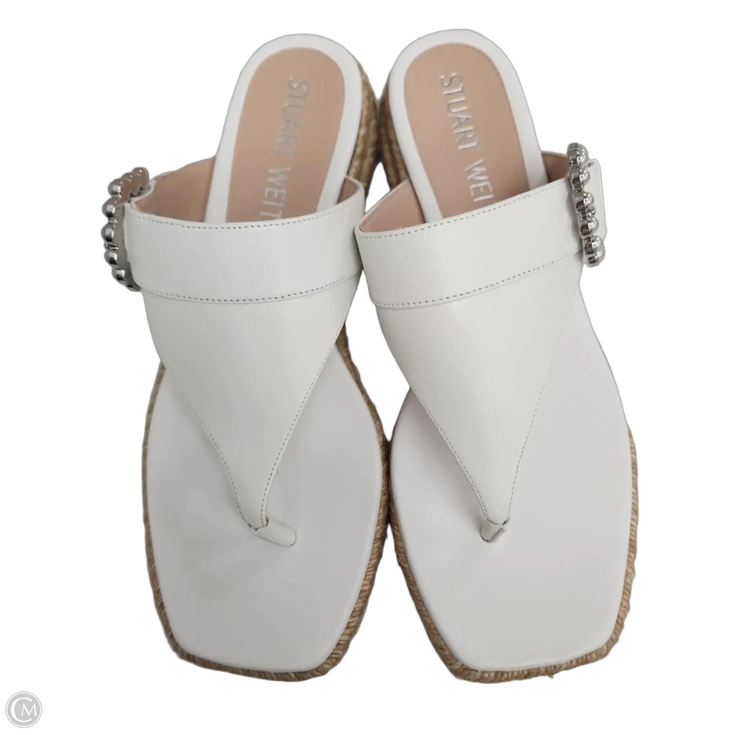 Sandals Designer By Stuart Weitzman In White, Size: 8.5