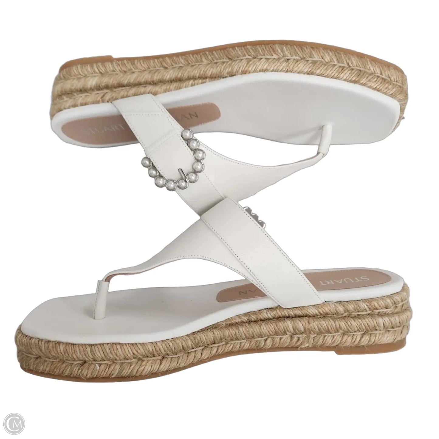 Sandals Designer By Stuart Weitzman In White, Size: 8.5
