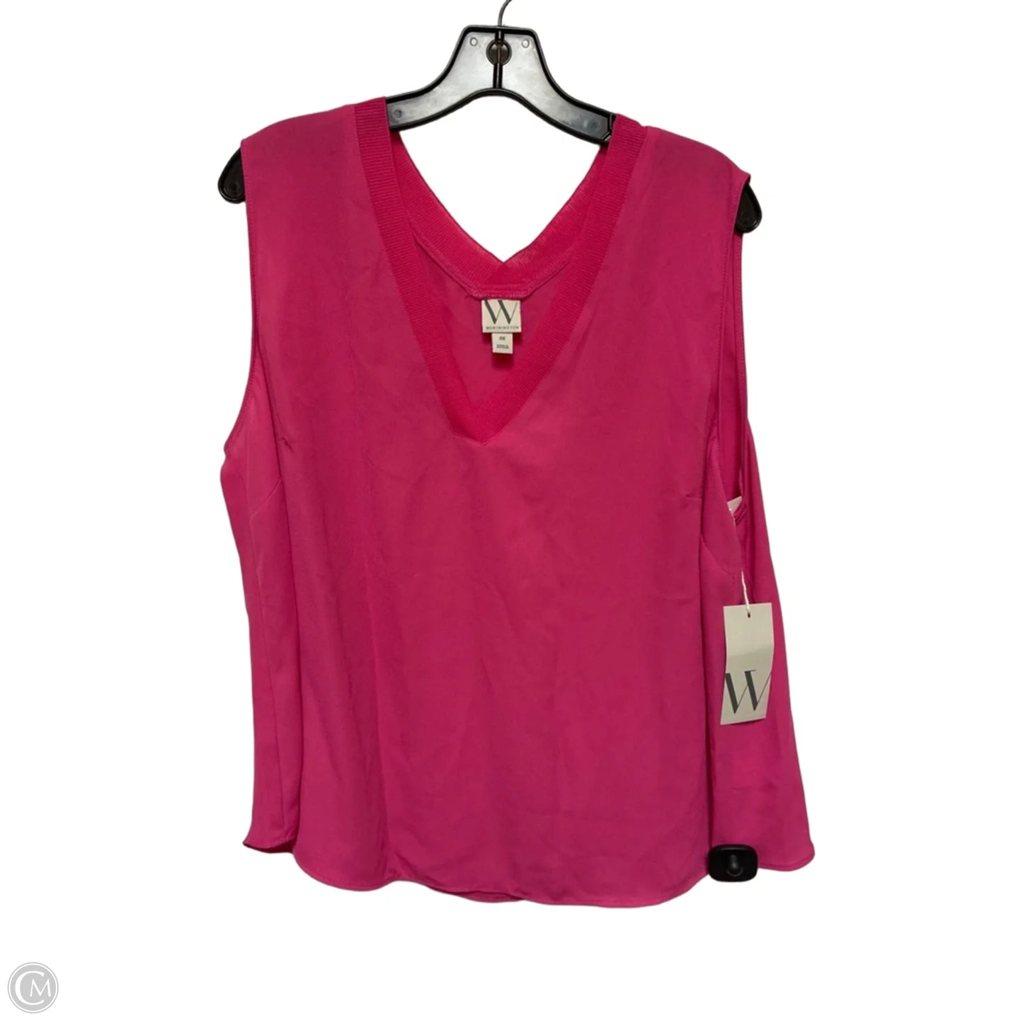 Top Sleeveless By Worthington In Pink, Size: L