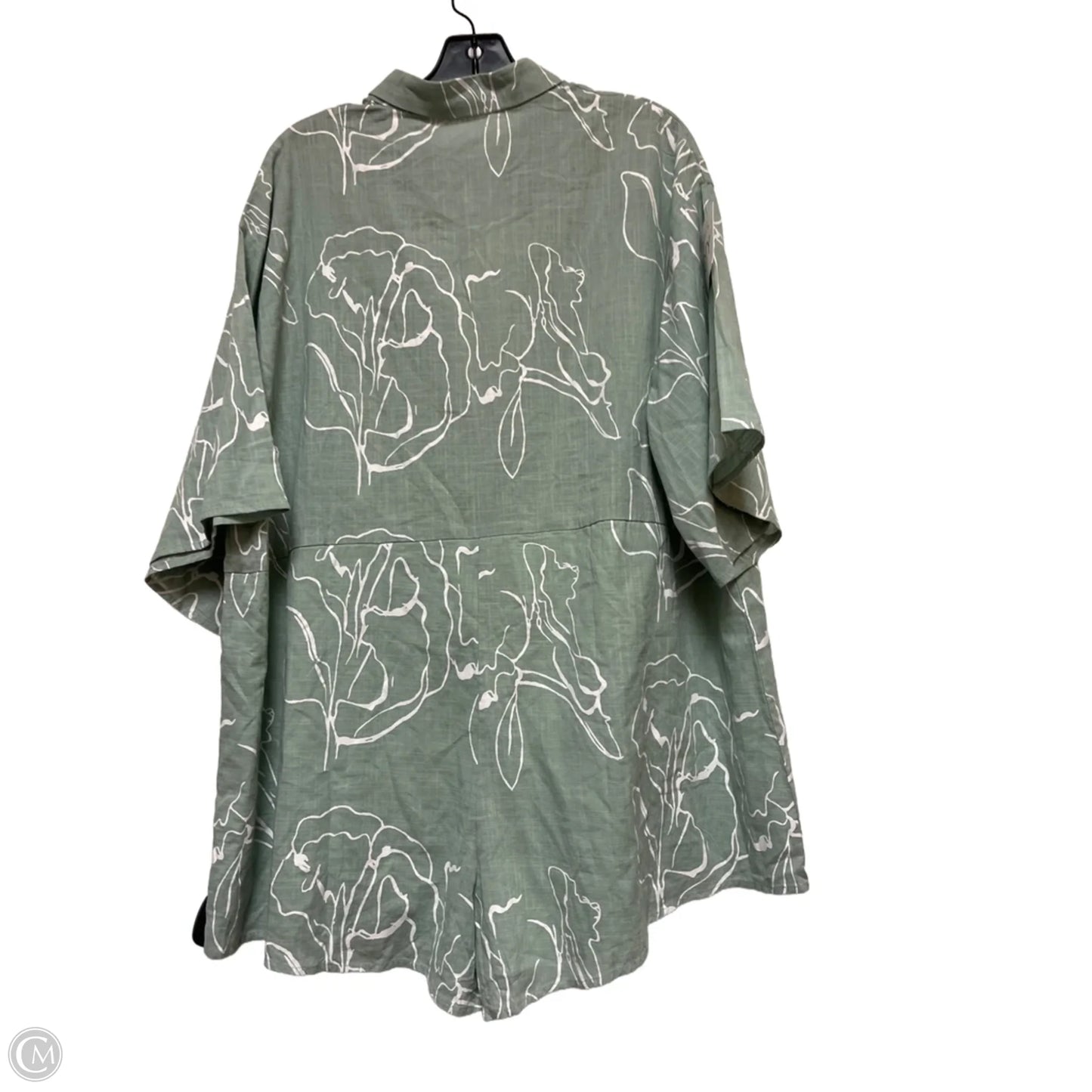 Romper By Clothes Mentor In Green & White, Size: Xl