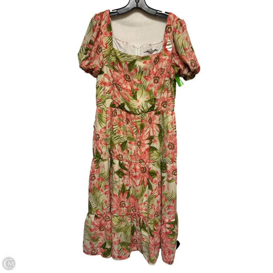 Dress Casual Midi By Julia Jordan In Floral Print, Size: Xl
