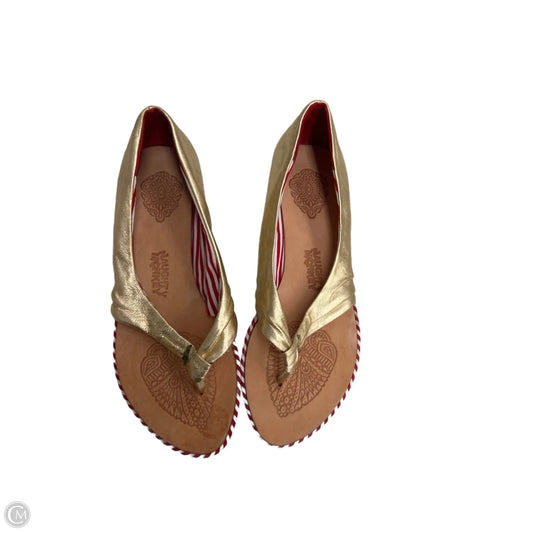 Sandals Flats By Naughty Monkey In Gold & Red, Size: 9.5