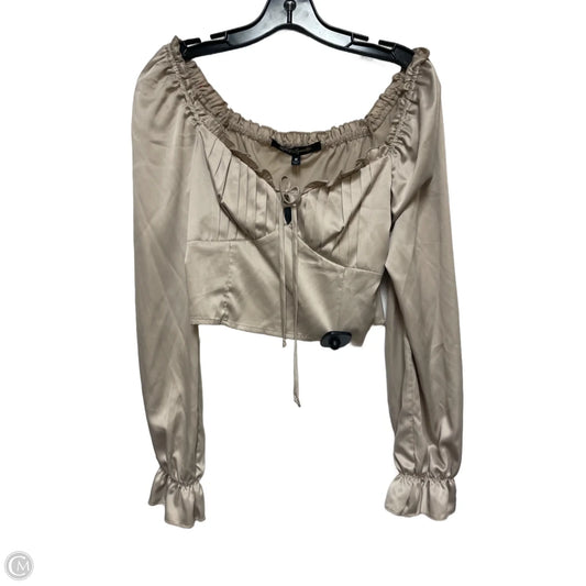 Top Long Sleeve By Clothes Mentor In Taupe, Size: M