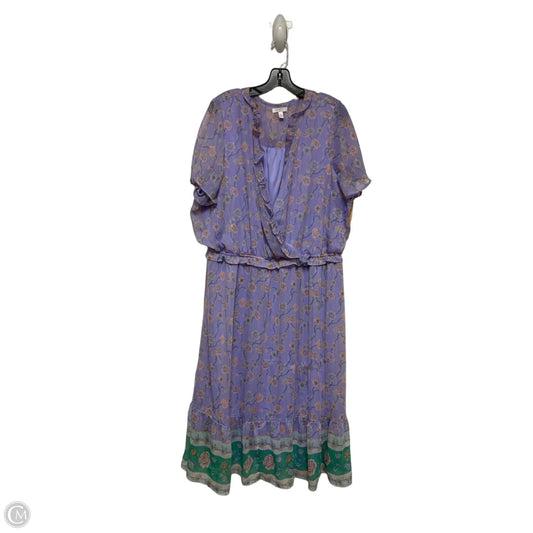 Dress Casual Midi By Lc Lauren Conrad In Purple, Size: 2x