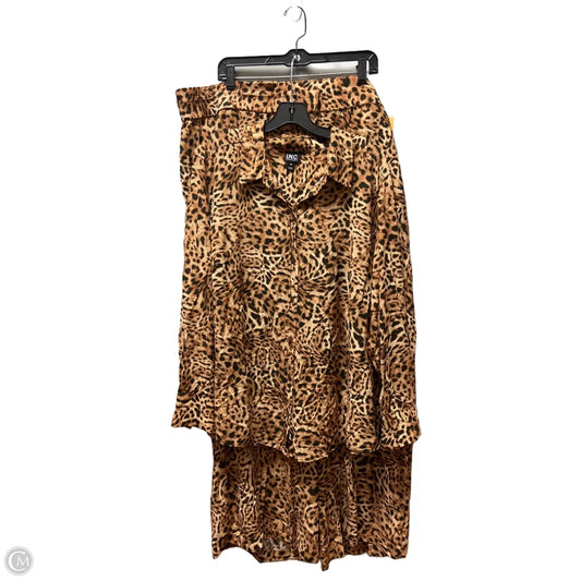 Pants Set 2pc By International Concepts In Leopard Print, Size: 3x