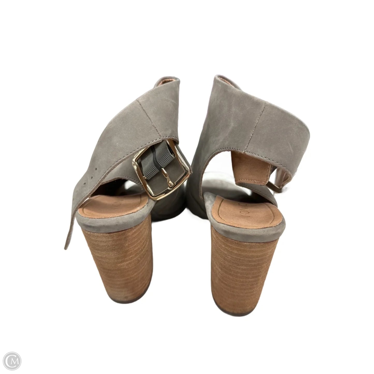 Sandals Heels Block By Vionic In Grey, Size: 8