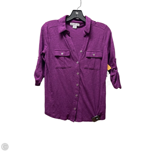 Top Short Sleeve By Liz Claiborne In Purple, Size: S