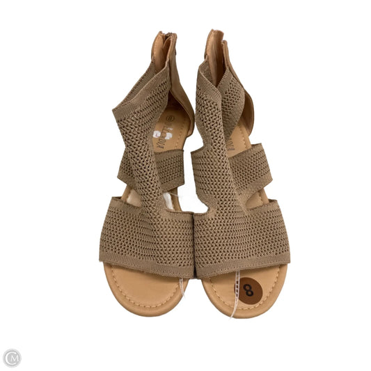 Sandals Heels Wedge By Clothes Mentor In Tan, Size: 8
