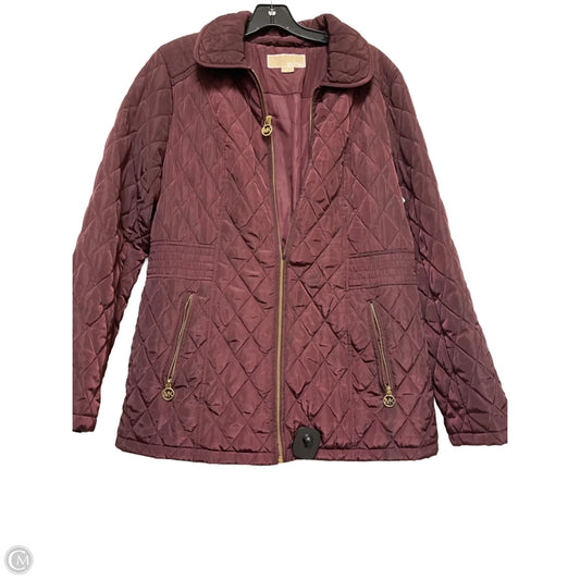 Jacket Puffer & Quilted By Michael By Michael Kors In Maroon, Size: L