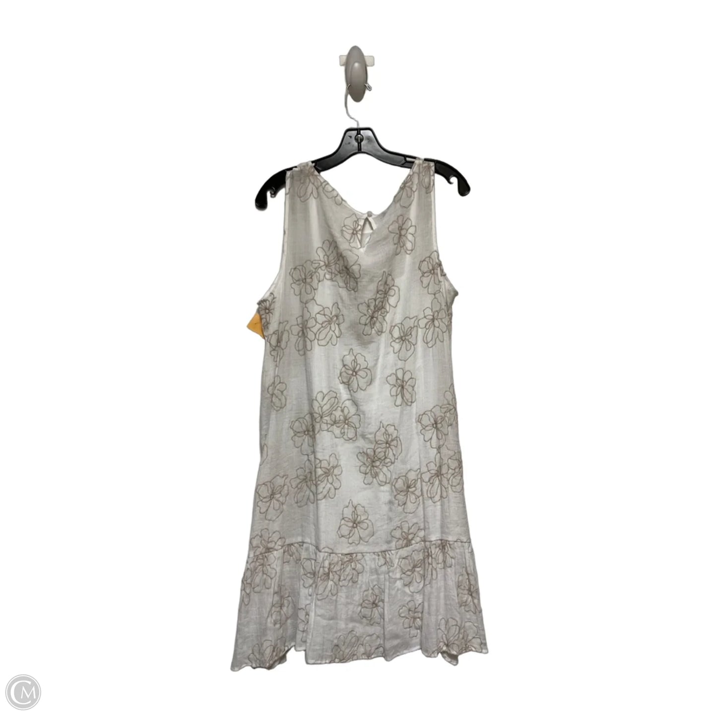 Dress Casual Short By Agb In Tan & White, Size: Xl