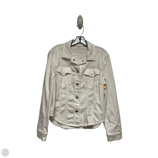 Jacket Denim By Chicos In White, Size: M