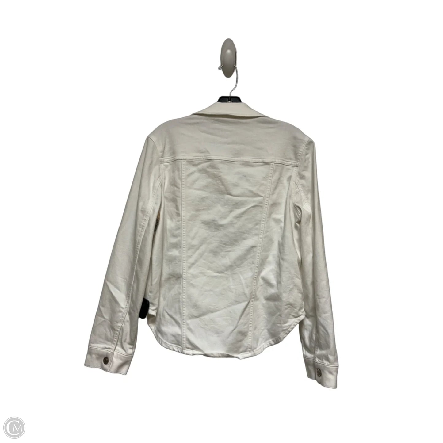 Jacket Denim By Chicos In White, Size: M