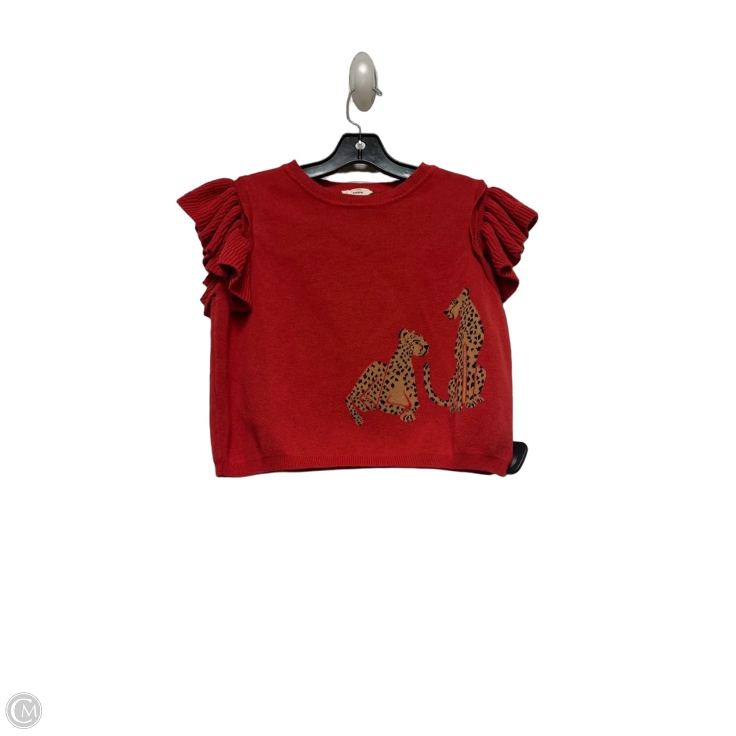 Top Short Sleeve By Entro In Red & Tan, Size: M