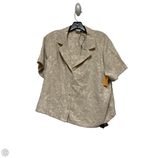 Top Short Sleeve By Rachel Zoe In Tan, Size: Xl