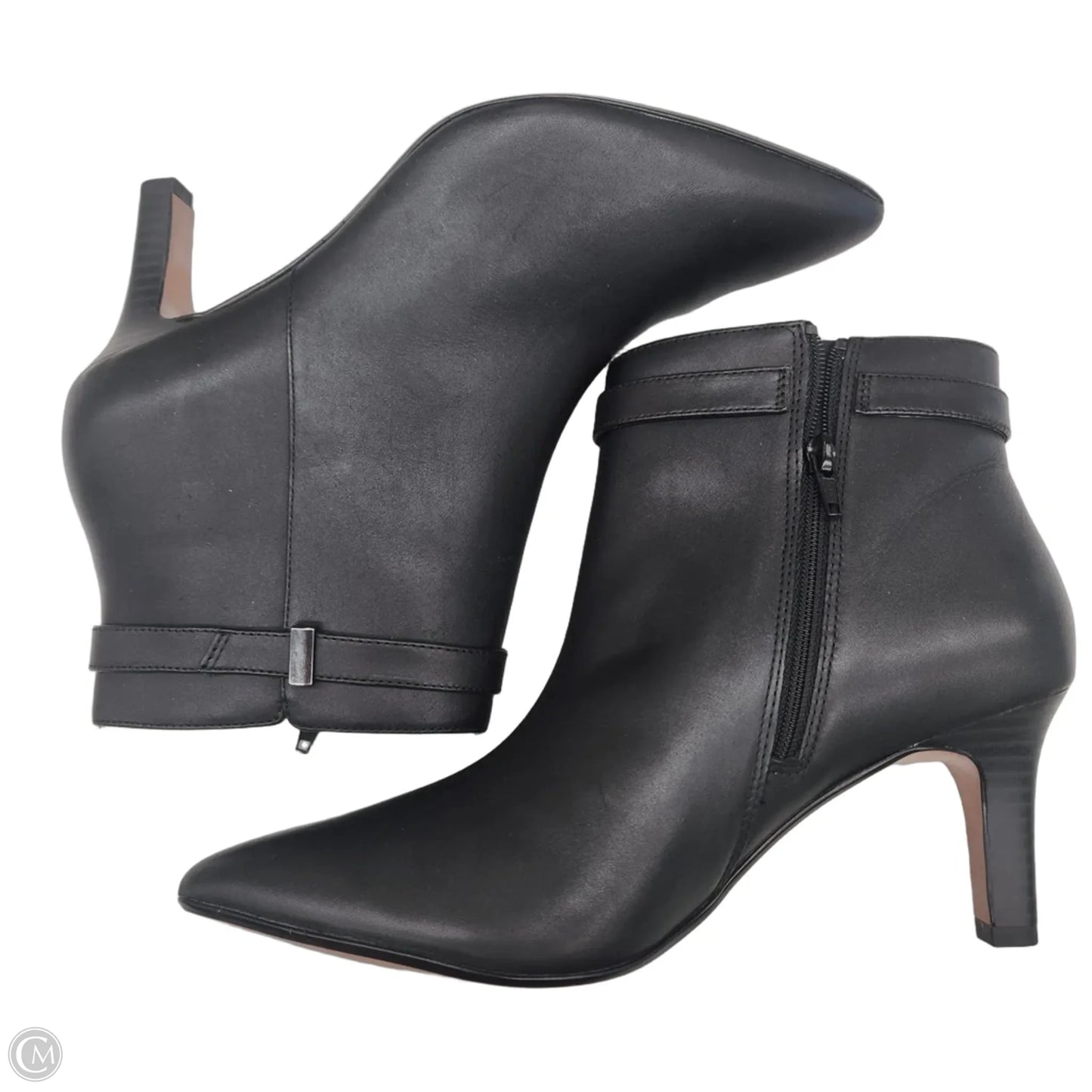 Boots Ankle Heels By Clarks In Black, Size: 9.5