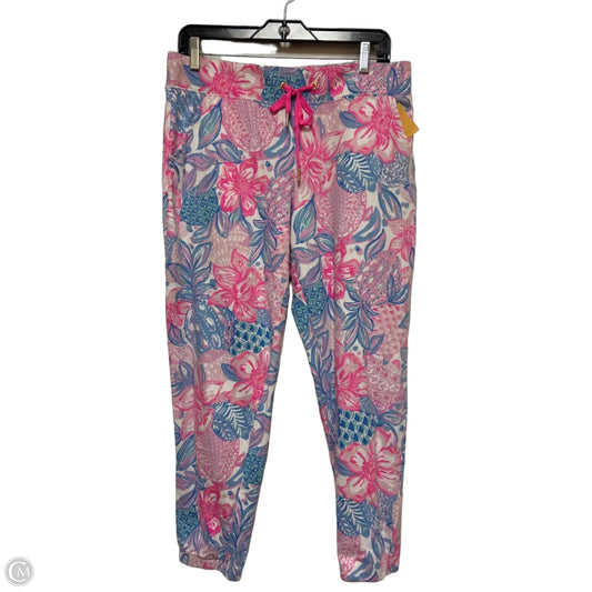 Pants Designer By Lilly Pulitzer In Blue & Pink, Size: L