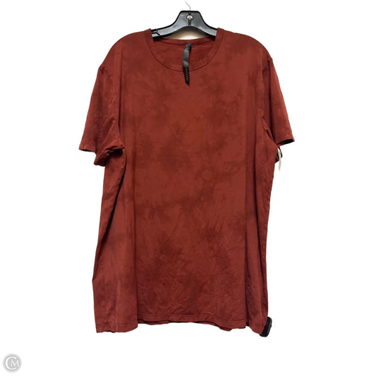 Athletic Top Short Sleeve By Lululemon In Red, Size: Xxl