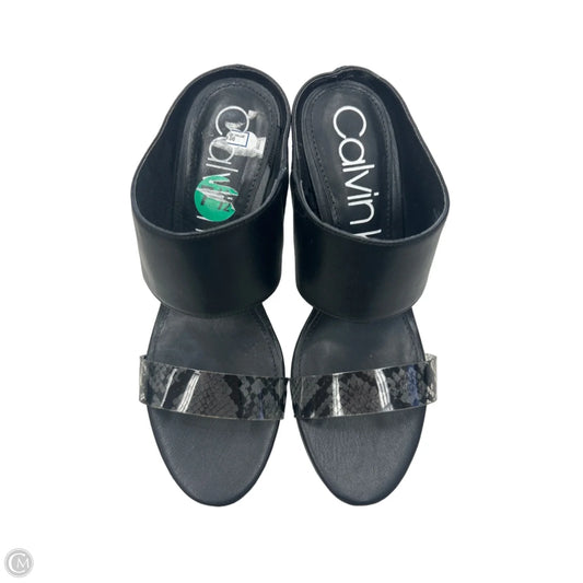 Sandals Heels Stiletto By Calvin Klein In Black, Size: 7.5