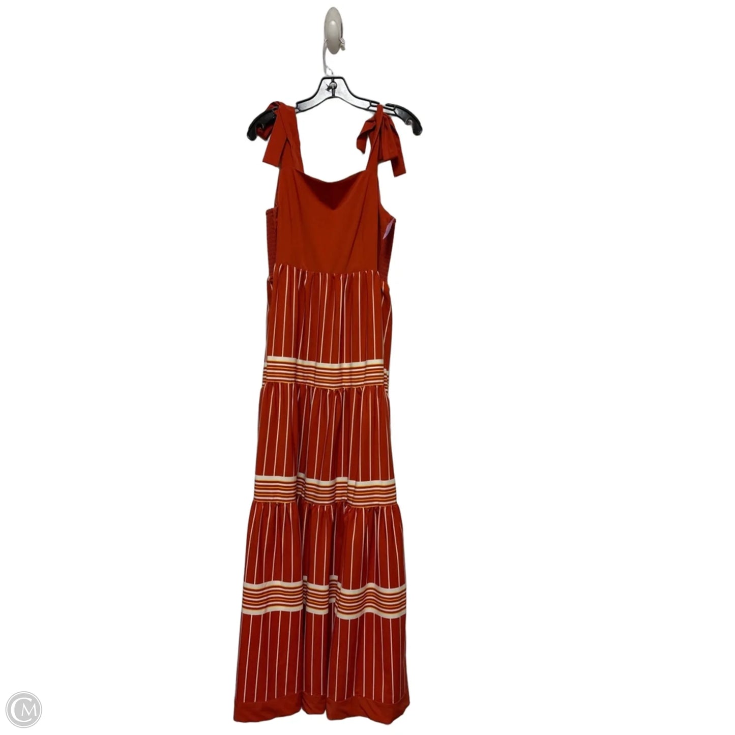 Dress Casual Maxi By A Loves A In Orange & White, Size: L
