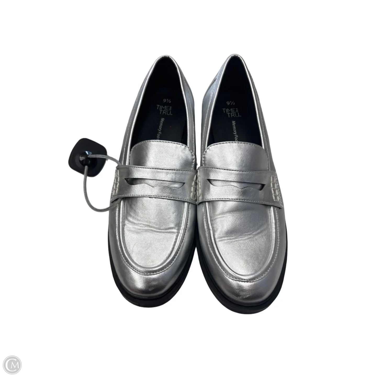Shoes Flats By Time And Tru In Silver, Size: 9.5