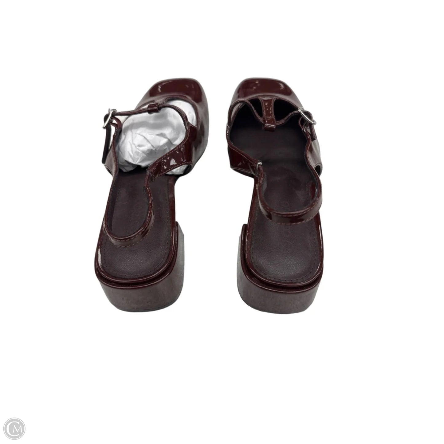 Shoes Heels Block By Clothes Mentor In Brown, Size: 7.5