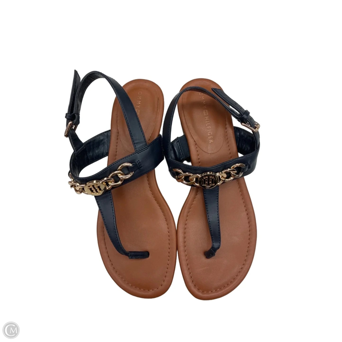 Sandals Heels Block By Tommy Hilfiger In Navy, Size: 8.5