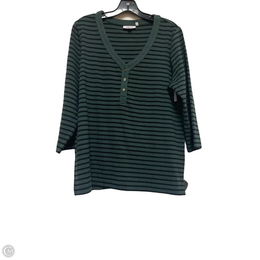 Top 3/4 Sleeve Basic By Chicos In Striped Pattern, Size: Xl